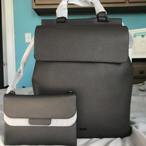 Tan/Gray/Taupe Tumi 100% Cow Leather Backpack